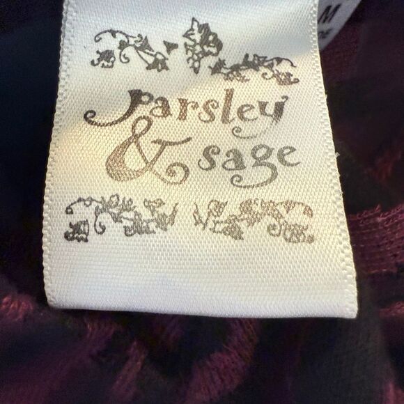 Parsley & Sage Reversible Black & Purple Zebra Striped Hooded Sweater Sz M Boho - Picture 13 of 15